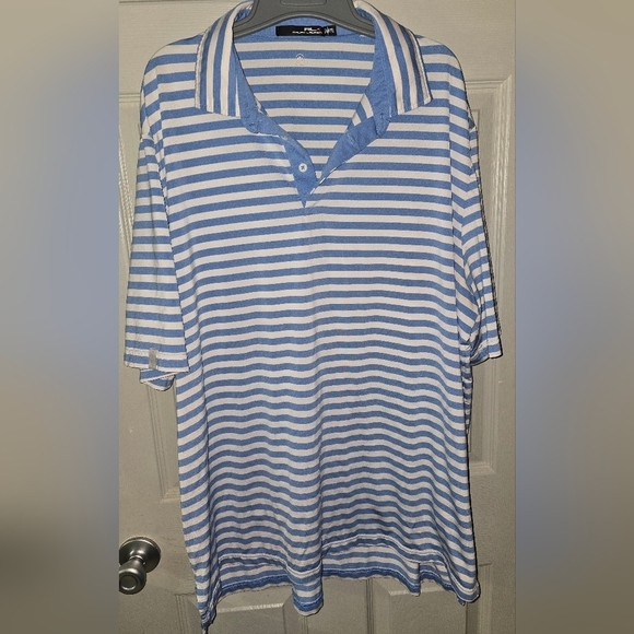 RLX Ralph Lauren Other - Ralph Lauren RLX Stretch Blue White Striped Polo Shirt Big & Tall Men's XXL